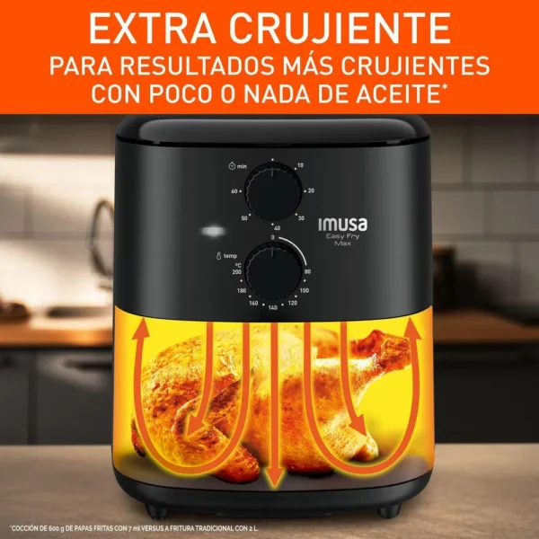 Freidora de aire MAXX Mecanica IMUSA 5 Litros Mecánica Negra - Image 4