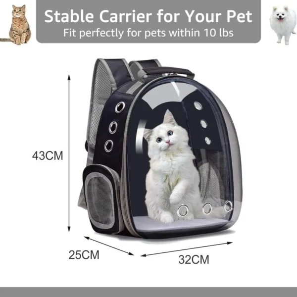Maleta Para Mascotas Transporte Con Capsula Perros Y Gatos Negro - Image 2