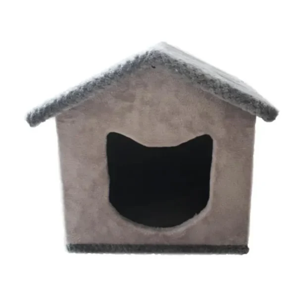 Casas Para Gatos En Madera Tapizada Color Escala Grises Accesorios Mascotas Camas Cunas - Image 2