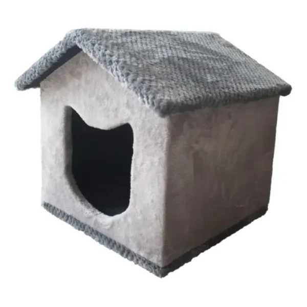 Casas Para Gatos En Madera Tapizada Color Escala Grises Accesorios Mascotas Camas Cunas - Image 3