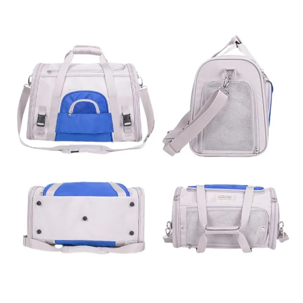 Maleta Viajera Para Gato Nova Blanca Con Azul - Image 2
