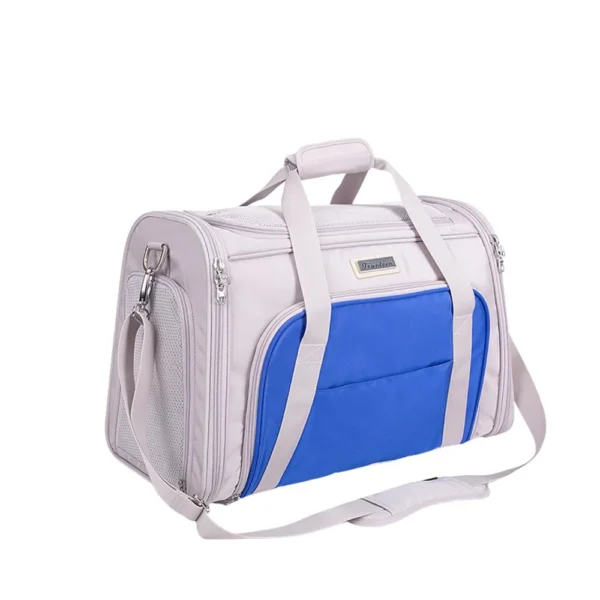 Maleta Viajera Para Gato Nova Blanca Con Azul - Image 4