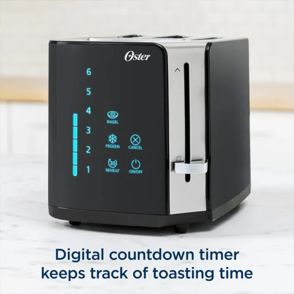 Tostadora De 2 Rebanadas Oster Pantalla Táctil Con Tecnología De Toque Fácil Y Temporizador De Cuenta Regresiva - Image 4