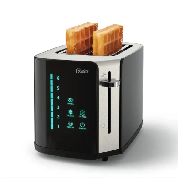 Tostadora De 2 Rebanadas Oster Pantalla Táctil Con Tecnología De Toque Fácil Y Temporizador De Cuenta Regresiva